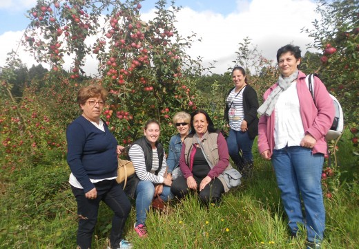 As alumnas co Curso de Fruticultura Ecolóxica de Lousame visitan explotacións froiteiras de Aranga e Bergondo
